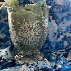 Harley-Davidson Anchor Hocking Clear Glass Mug with Etched Logo